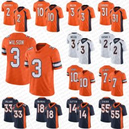 Denver''Broncos''3 Russell Wilson 31 Justin Simmons voetbalshirts 33 Javonte Williams Jerry Jeudy Patrick Surtain II John Elway Peyton Br