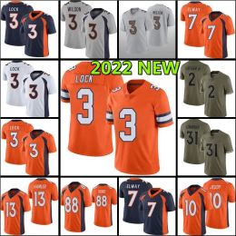 Denver''broncos''3 Russell Wilson voetbalshirt 2 Patrick Surtain II 10 Jerry Jeudy 18 Peyton Manning 31 Justin Simmons 33 Williams 14 Sutton 88 Thomas