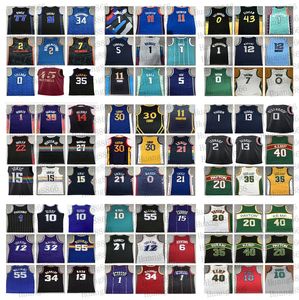 Curry Durant Maillots de basket Antetokounmpo Wembanyama Haliburton Brunson Holmgren Gilgeous-Alexander Tatum Doncic Embiid Butler Booker Ball Edwards Chemise