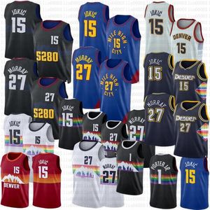 Maillot de basket-ball Nikola 15 Jokic Jamal Murray Denvers Michael Porter Jr. Maillots 2024