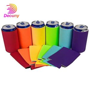 Deouny 6pcs slim peut refroidir pour Coke Beverage Bottle Holder Sleeves bière Brink Brink Skinny 12oz Neoprene Coolie Barware