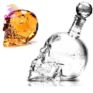 DEOUNY-decantador de cristal con forma de calavera para whisky, vino, Vodka, botella de cristal, barra para beber transparente, dispensador para el hogar, 240122