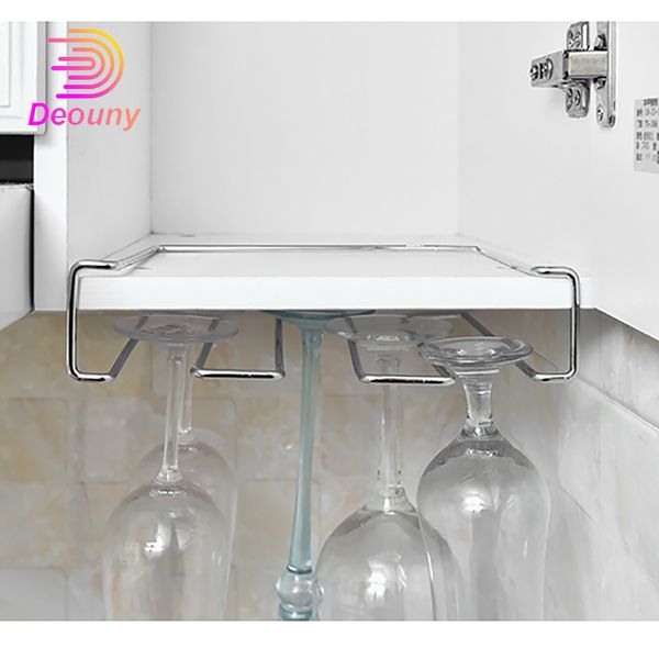 DEOUNY porte-bouteille en verre de vin créatif Portable support mural en fer inoxydable gobelet support en métal maison Bar accessoires de cuisine 220509