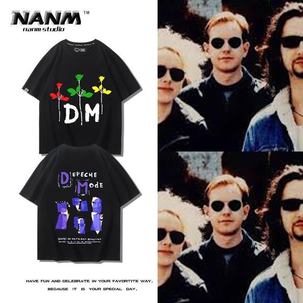 Depeche Mode atrapa la camiseta de manga corta de la banda de moda para hombres y mujeres, y la nueva tendencia de verano de media manga de algodón retro rock 'n' roll