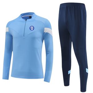 Deportivo Alaves costume de sport de loisirs pour hommes pour enfants à manches longues demi-fermeture éclair costume dentraînement de loisirs en plein air sweat-shirt de loisirs