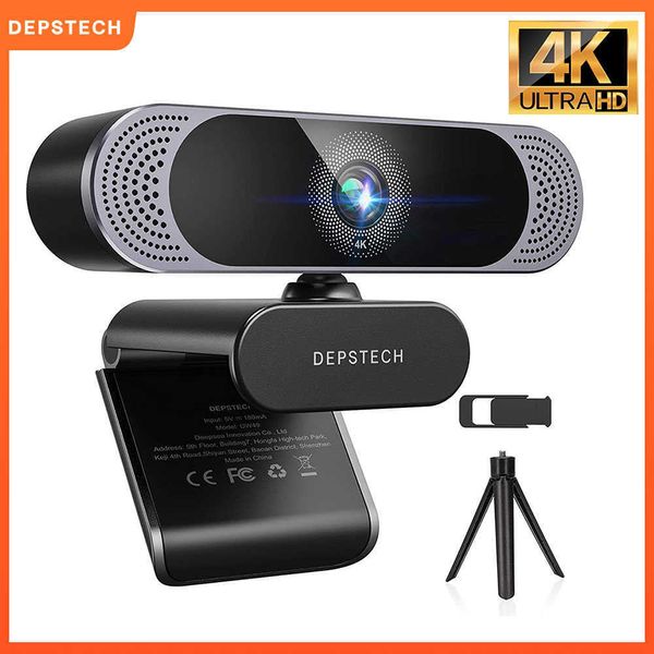 DEPSTECH DW49 4K 8MP HD Webcam avec microphone antibruit/couvercle de confidentialité/trépied Plug Play caméra Web USB pour vidéo de réunion HKD230825 HKD230828 HKD230828
