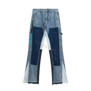 Dept pant Jeans pour hommes Pantalons Dept pour hommes Galeries pantalons de survêtement moucheté lettre imprimé coton femmes Couple ample polyvalent décontracté pantalon technique droit S-XL