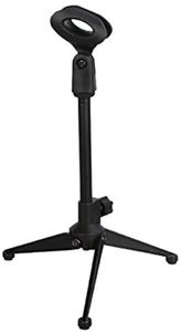 Depusheng Microphone de Bureau Trépied Support de Support de Microphone Pliable Support de Clip de Micro réglable Choc pour Microphones de karaoké de Table