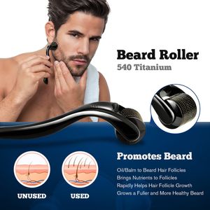 Derma Microneedle Roller Croissance de la barbe pour les hommes 540 Titanium Microneedle DermaRoller lncluding Storage Case Home Beauty Instrument