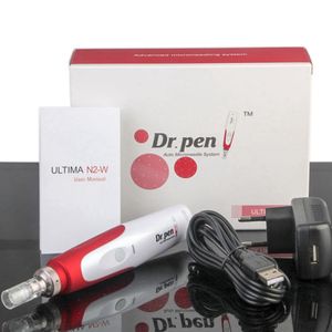 Recargable Electic ULTIMA Wireless N2W Derma Dr pen Micro Needle Roller Belleza Cuidado de la piel Rejuvenecimiento con 2 piezas Cartuchos