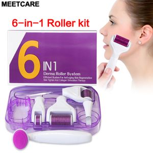 Derma Roller Micro Naald Roller Kit 6in 1 Hydra MicroneDling Roller voor oog Gezicht Body Skin Beauty Dermaroller Verjonging Nieuw