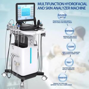 Dermabrasie 13 in 1 hydra beauty gezichtsmachine reiniging aqua peeling ultrasone hydra machine met testen van huidanalysator