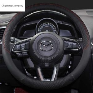 Dermay PU lederen auto stuurwielafdekking voor CX-3 CX-4 CX-5 CX-7 CX-9 Mazda 3 Axela 6 GH GJ Demio Anti-slip Funda Volante