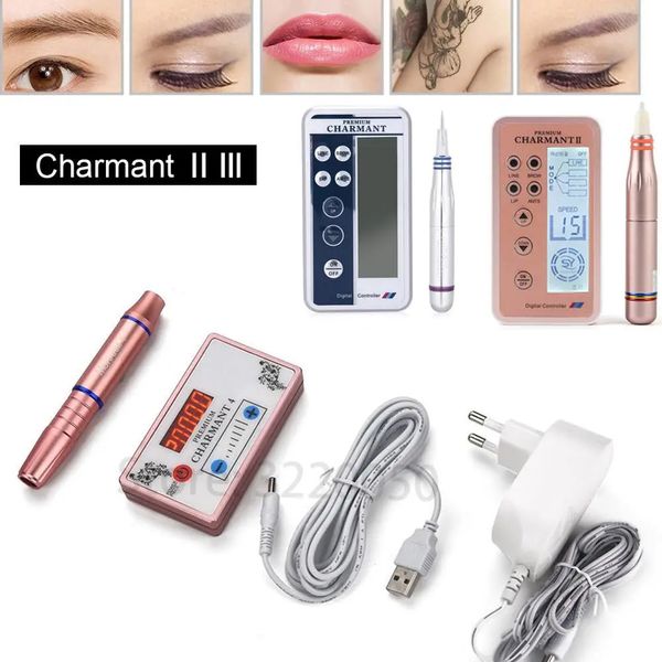 Dermografo Charmant 2 Machine Digital Permanent Makeup Tattoo Tattoo Pen Kit pour les lèvres à sourcils Rotary Swiss Micoblading MTS Pen Set 240515