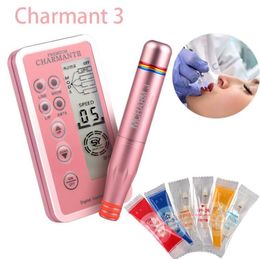 Dermografo Digital Charmant Permanente Make-up Machine Kit Microblading Pen voor Wenkbrauw Lip Borduur Tatoo met Cartridge Naald7606224
