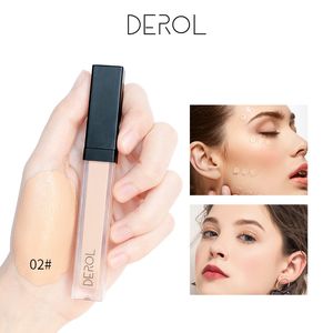 DEROL Waterproof Eyes Face Concealer Liquid Cover Dark Circles Acne Natural Make Up Effect Base Foundation Cream Cosmetics