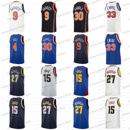 Derrick 4 Rose RJ 9 Barrett Patrick Jersey 33 Ewing Retro 15 Jokic Basketball Jamal 27 Murray Julius 30 Randle Nikola Kemba 8 Walker Hommes Maillots Nouveau