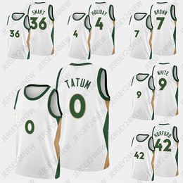 Derrick White Basketball Jersey Jaylen Kristaps Porzingis 8 Jayson Tatum 0 Brown 7 Malcolm Brogdon Robert Williams III BRISSETT SVI XS-4XL Men Women Youth 2024 City