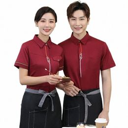 dert Winkel Ober Werkkleding Koreaanse Keuken Uniform Melk Thee Winkel Shirt Werkkleding Cafe Chinees Restaurant Kleding n9Rk #