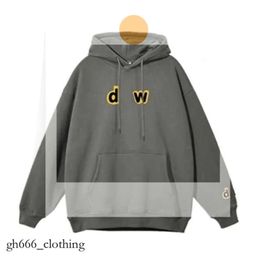 Derw Hoodie Sweats à capuche pour femmes Sweats à capuche pour hommes de marque Derw Sweatshirts jaune homme rétro Smiley visage lettres imprimé sweat t-shirt tendance printemps 944