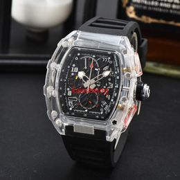 DES movimiento automático 6-pin transparente R función luminosa reloj de hombre de marca superior reloj de lujo pulsera de cristal de cuarzo para hombre LAW