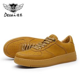 Desai Brand Krean Design Full Grain Leather Casual Men Shoes White Sports Sneakers Boots 2023 Lente nieuwe aankomst mode
