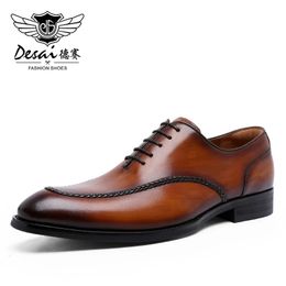 DESAI GOOLINE 524 Cuir Elegant British British Toe's Men's sculpd Business Chores for Men Classic Robe Mariage formel 231208 Mal 642 Mal