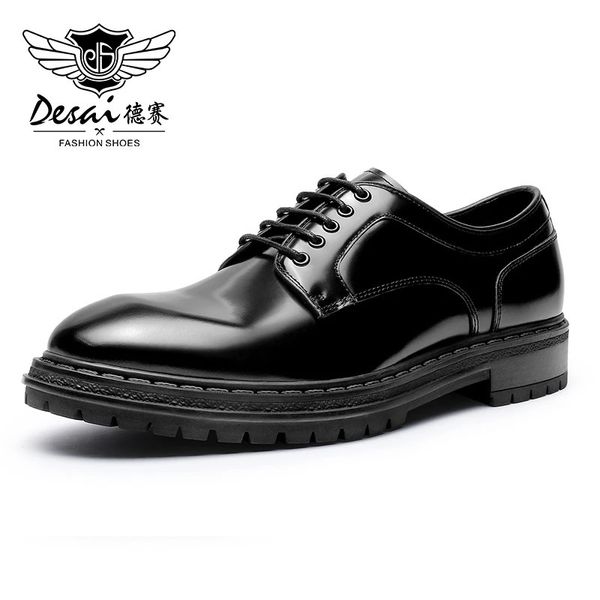 Desai authentine cuir chaussures hommes brillant business de conception derby pour homme de chaussures de marque masculine classique 240429