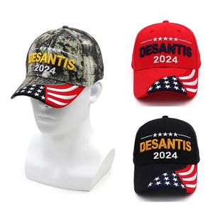 Desantis 2024 New Party Supplies Casquette de baseball camouflage rouge noir