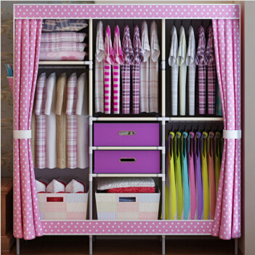 2019 Triple Portable Clothes Wardrobe Closet Cabinet Garment