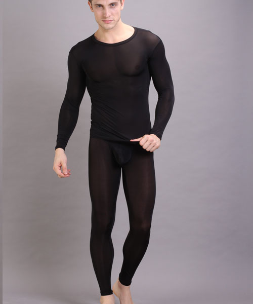 2021 Manview Sexy Ultra Thin Male Long Johns Bodice Separate Trousers ...