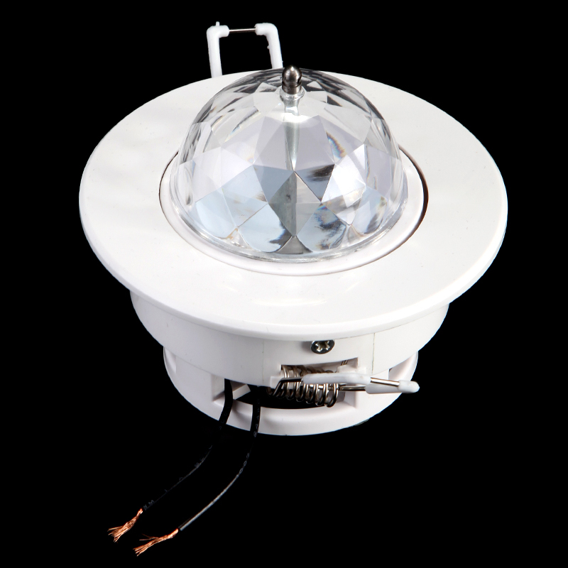 3W Full Color RGB LED Voice Activated Rotating Ceiling Stage Light DJ