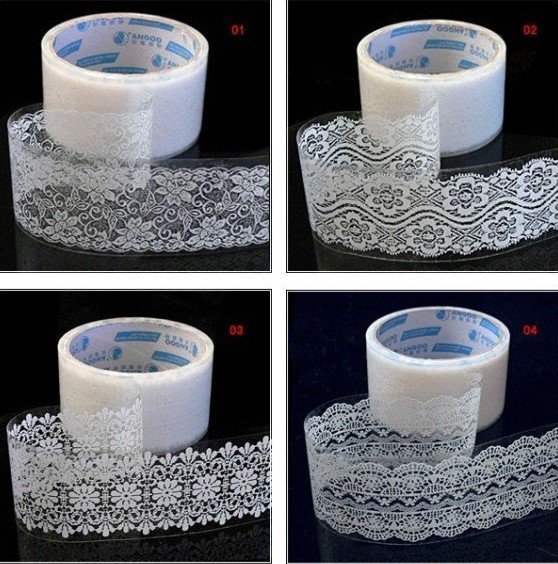 New Sweet Lace Adhesive Tape 10M / White DIY Stick Label / Stationery