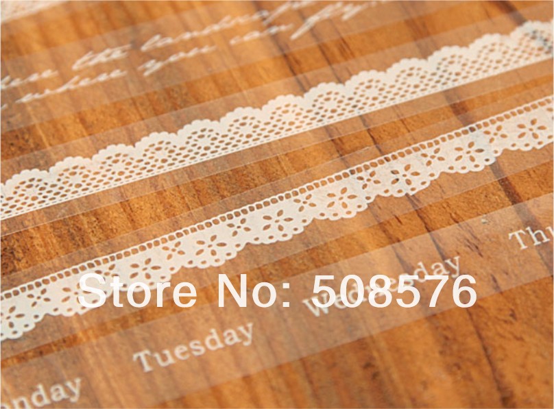 New Sweet Lace Adhesive Tape 10M / White DIY Stick Label / Stationery