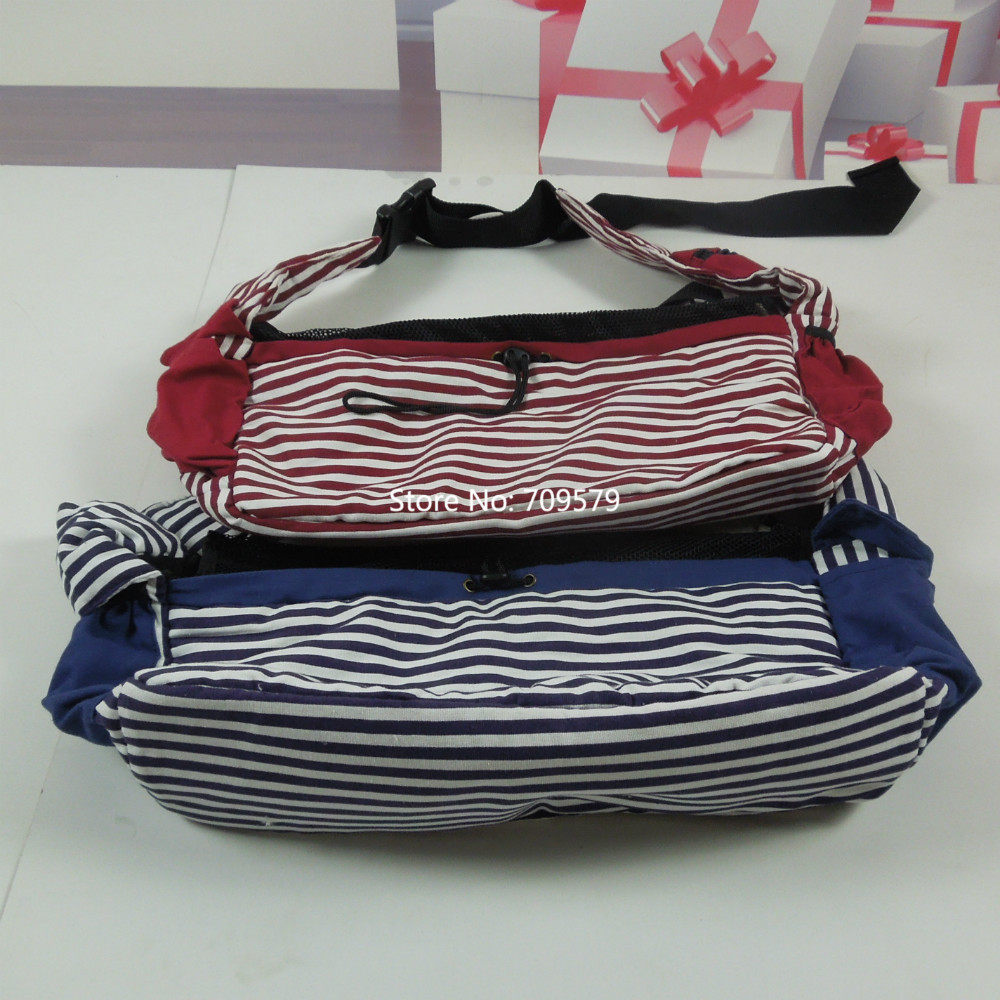 Discount Dog Carrier Bags Striped Canvas Sling Bag Pet Carrier For Dog