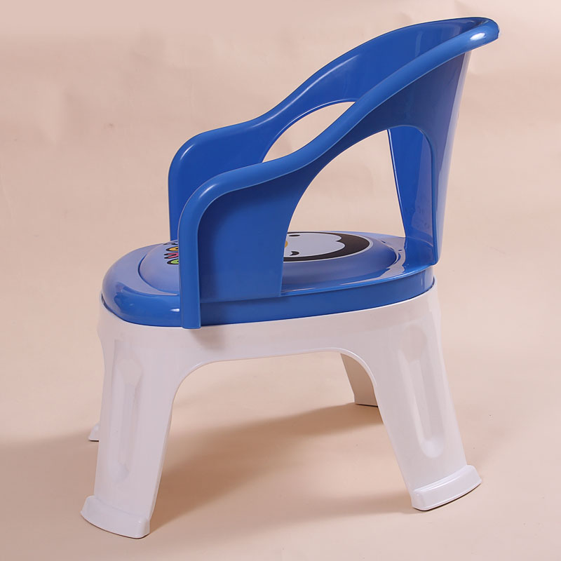 Puku Blue Penguin Baby Plastic Dining Chair Name Chair Child Dining Chair Soft Cushion Dining