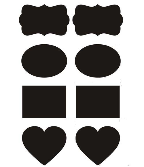 A Variety Of Shapes Chalkboard Sticker Labels 3.4 X 2.5 Chalkboard
