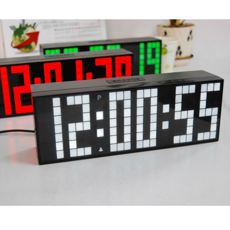 2021 Modern Digital Large Big Jumbo LED Digital Alarm Clocks Snooze