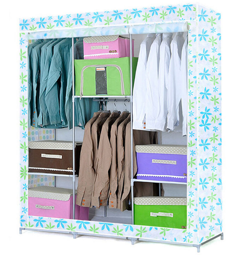 Portable Folding Wardrobe Closet Bedroom Furniture, Clothes Organizer