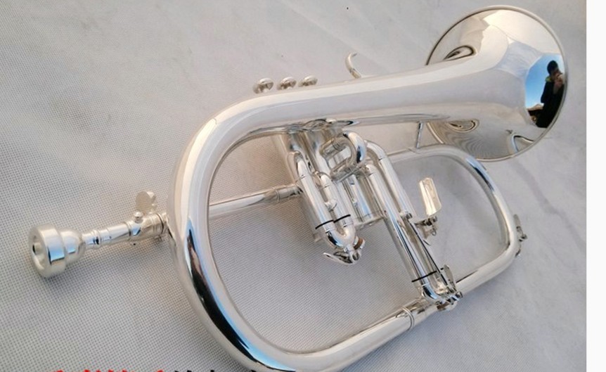 American Bach Flugelhorn Silver Plated B Flat Bb Professional Trumpet