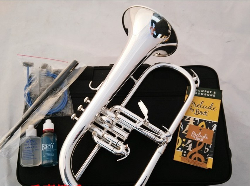 American Bach Flugelhorn Silver Plated B Flat Bb Professional Trumpet