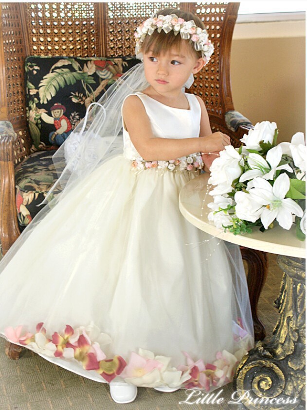 flower girl dresses with petals in the hem