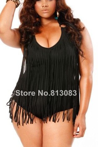 plus size fringe swimwear
