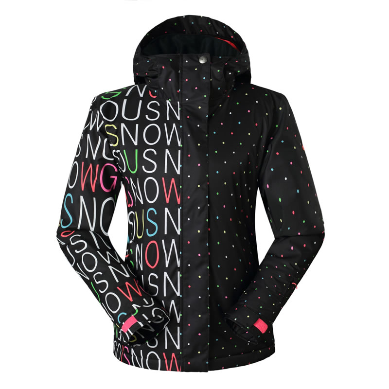 Women Ski Jacket Ladies Black Or White Snowboard Jackets Female Thermal