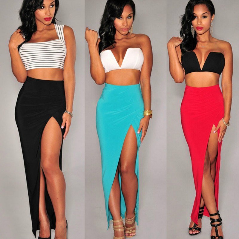 Sexy Long Skirts With Slit Womens 2015 