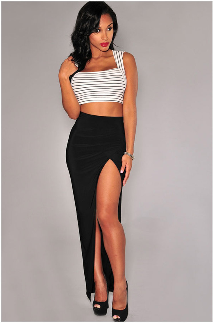 Buy Dropshipping Skirts Online, Cheap Sexy Long Skirts With Slit Womens