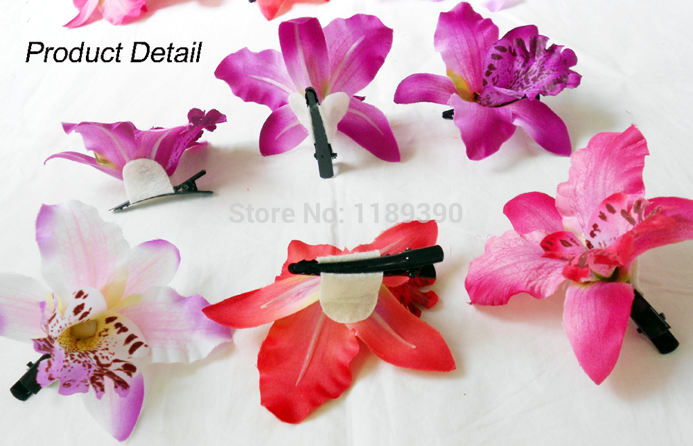 orchid flower hair clip