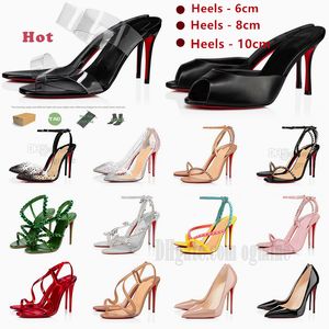 Designer Red Reds Sole Sandalen Hoge Heels Teen Pointed Dress Sandaal Dames 6 cm 8cm 10 cm 12 cm 14 cm Luxurys platform Highheel Peep-Toes Sexy Stiletto Heeled Dhagtes