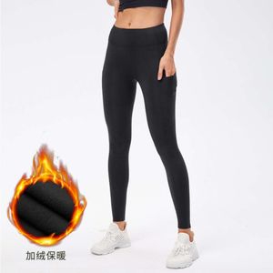 Desginer Aloyoga Al Yoga Legging Original Plush Nude Matte Pantalones para Mujer con Cintura Alta y Levantamiento de glúteos Bolsillos Ajustados para Ejercicio y Fitness Pantalones