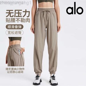 Leggings de pantalons de yoga de desger alooo new fit rapide bracelet sèche larges de jambe large femme coulant fitness haute taille casupants
